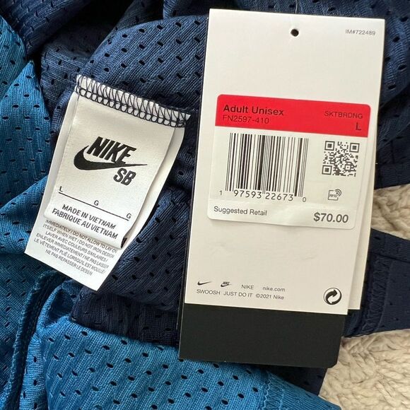 NIKE SB Basketball Jersey Top Unisex Adult Blue Gray Reversible Mesh - Picture 14 of 14
